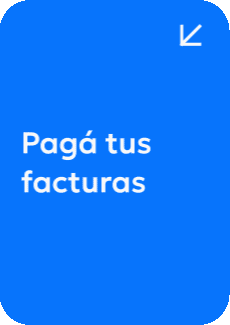 gif animado que muestra la frase Pagá tus facturas, cambiando a una foto de una persona con facturas y dinero en efectivo en la mano